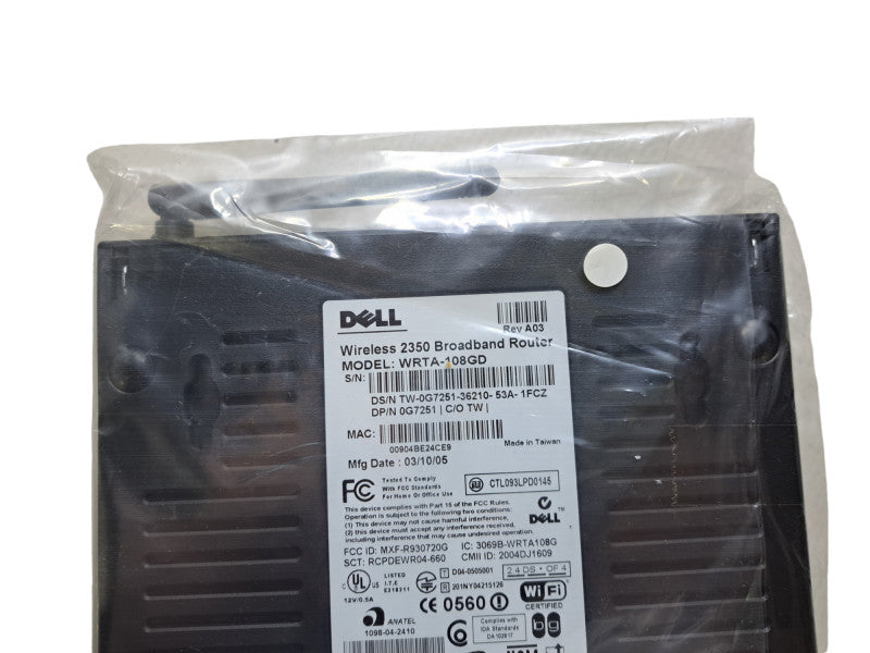 New Open Box | Dell Wireless 2350 Broadband Router WRTA-108GD