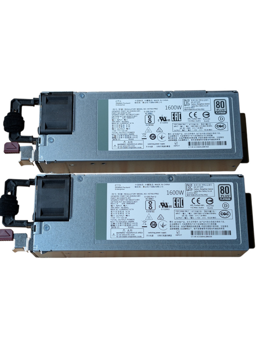 Lot of 2x HPE 1600W Server Power Supply for Gen10 830270-301 863373-001