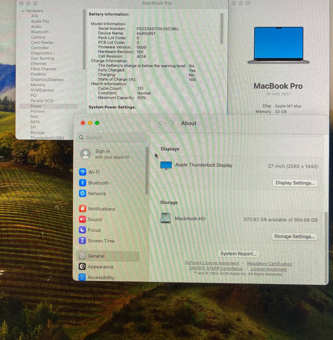 Apple MacBook Pro 16" 2021 M1 Max 32GB RAM 1TB SSD For Parts And/Or Repair READ!