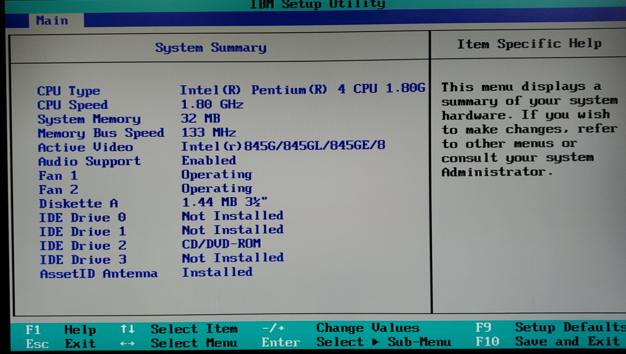 IBM NetVista 8305-TBU - Intel Pentium 4, 32MB RAM - No HDD