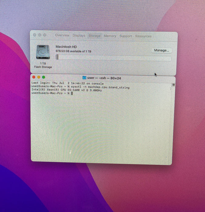 Apple Mac Pro Late 2013 XEON E5-1680v2 AMD FirePro D500 3GB GPU 64GB RAM 1TB SSD