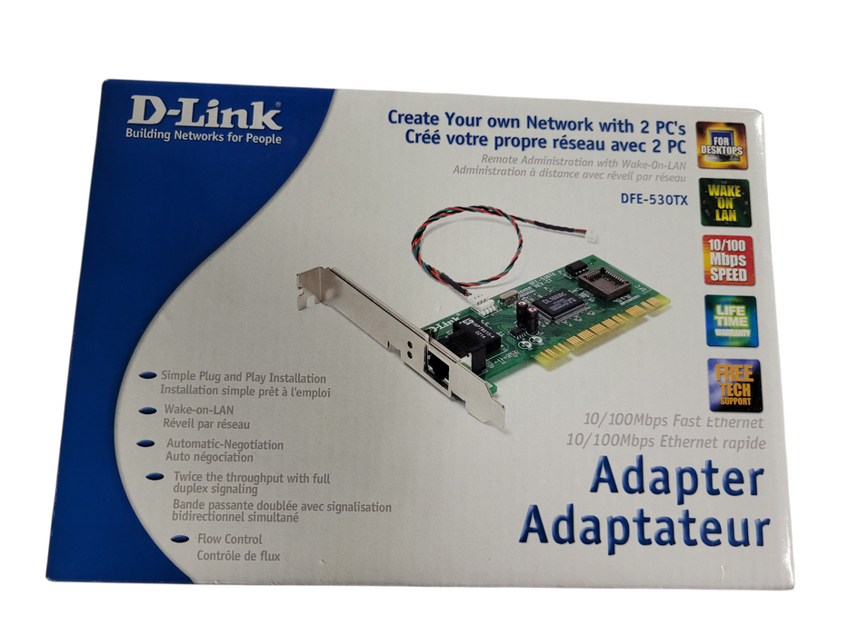 D-LINK - DFE-530TX 10/100Mbps PCI Ethernet Network Card Adapter Fast Ethernet