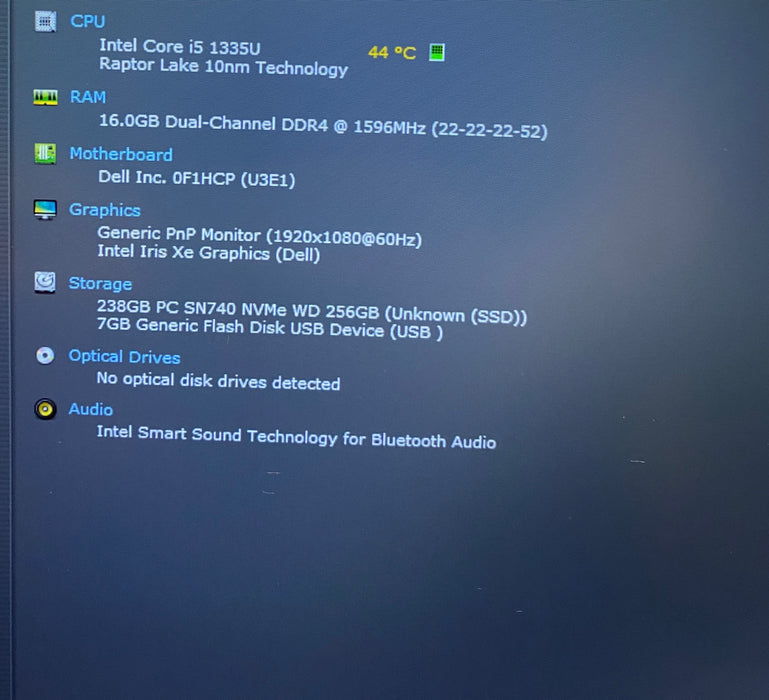 Dell Latitude 5440 13th Gen i5-1335U 1.30GHz 16GB RAM 256GB SSD No Power Adapter