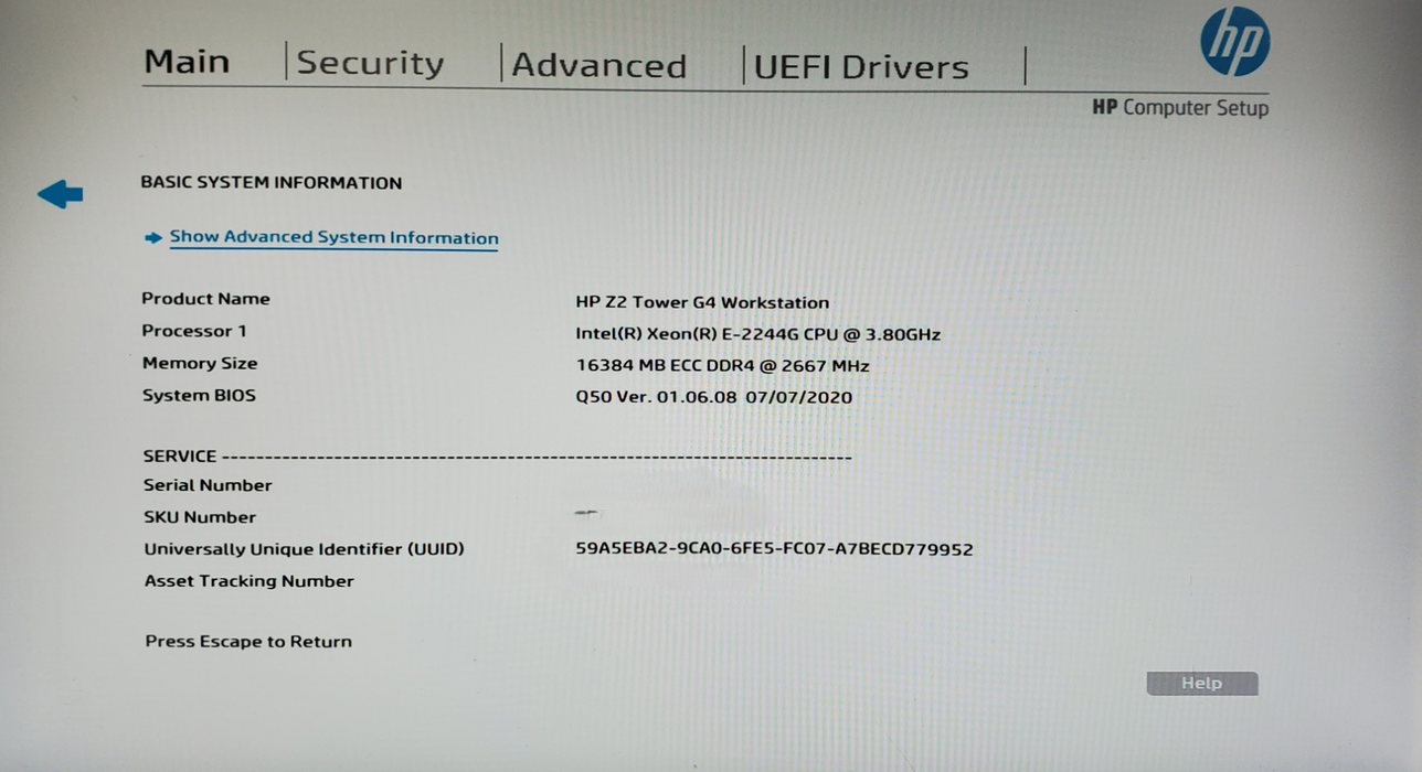 HP Z2 Tower G4 Workstation - Intel Xeon E-2244G, 16GB DDR4, 256GB NVMe