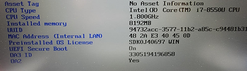 Lenovo ThinkPad P52s| i7-8550U| 8GB DDR4| NO SSD , FOR PARTS/REPAIR Î² Î² BudLap