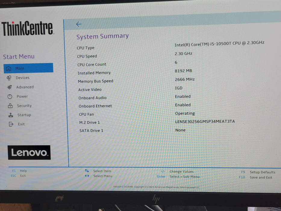 Lenovo ThinkCentre M80q Mini PC, Core I5 10500T 2.30GHz 8GB 256GB NVME, Wi-Fi