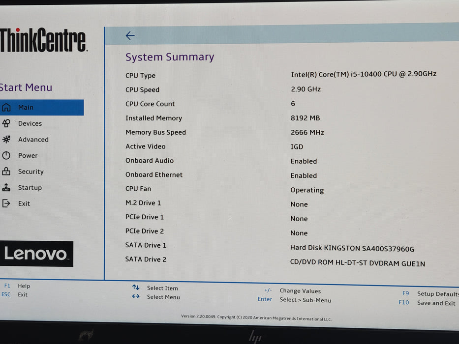 Lenovo ThinkCentre M70C SFF, Core I5-10400 2.90GHz, 8GB DDR4, 960GB SSD