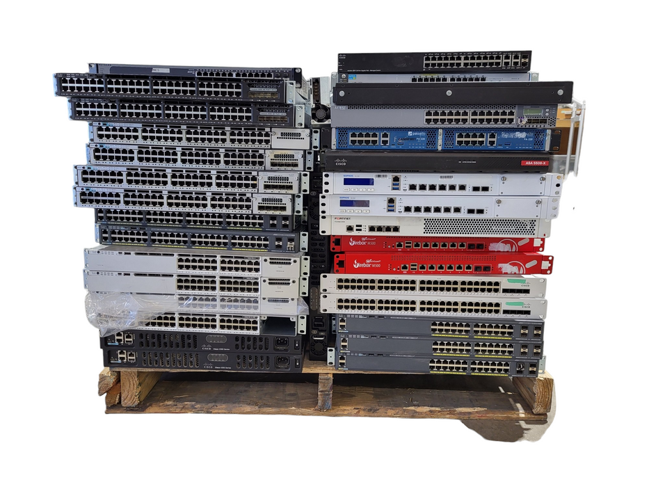 Lot of 100x Assorted Switches/Routers/Firewalls READ