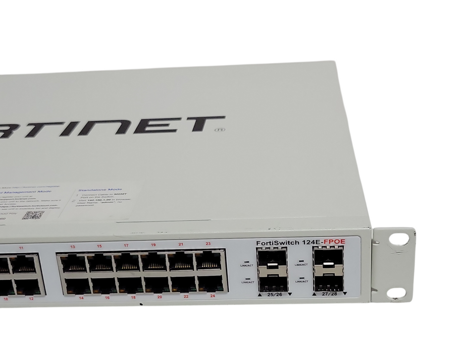 Fortinet FortiSwitch 124E-FPOE 24-Port PoE Network Switch FS-124E-FPOE, READ