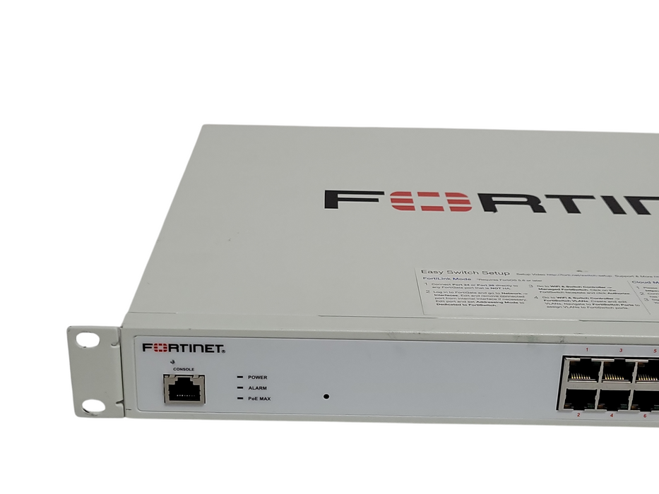Fortinet FortiSwitch 124E-FPOE 24-Port PoE Network Switch FS-124E-FPOE, READ