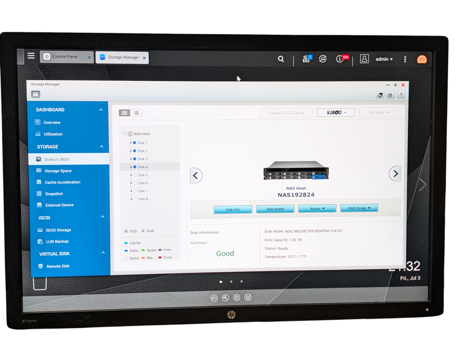 QNAP TS-853U-RP 8 Bay NAS Storage 4x 2TB HDD