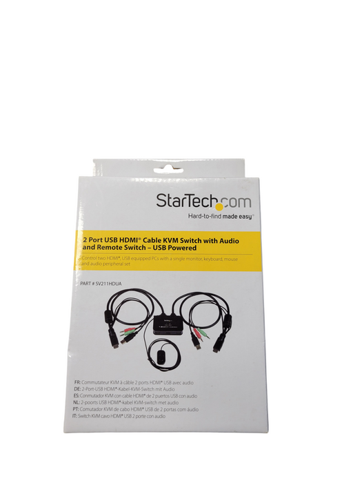 StarTech 2-Port USB HDMI Cable KVM Switch w/Audio and Remote Switch USB Powered
