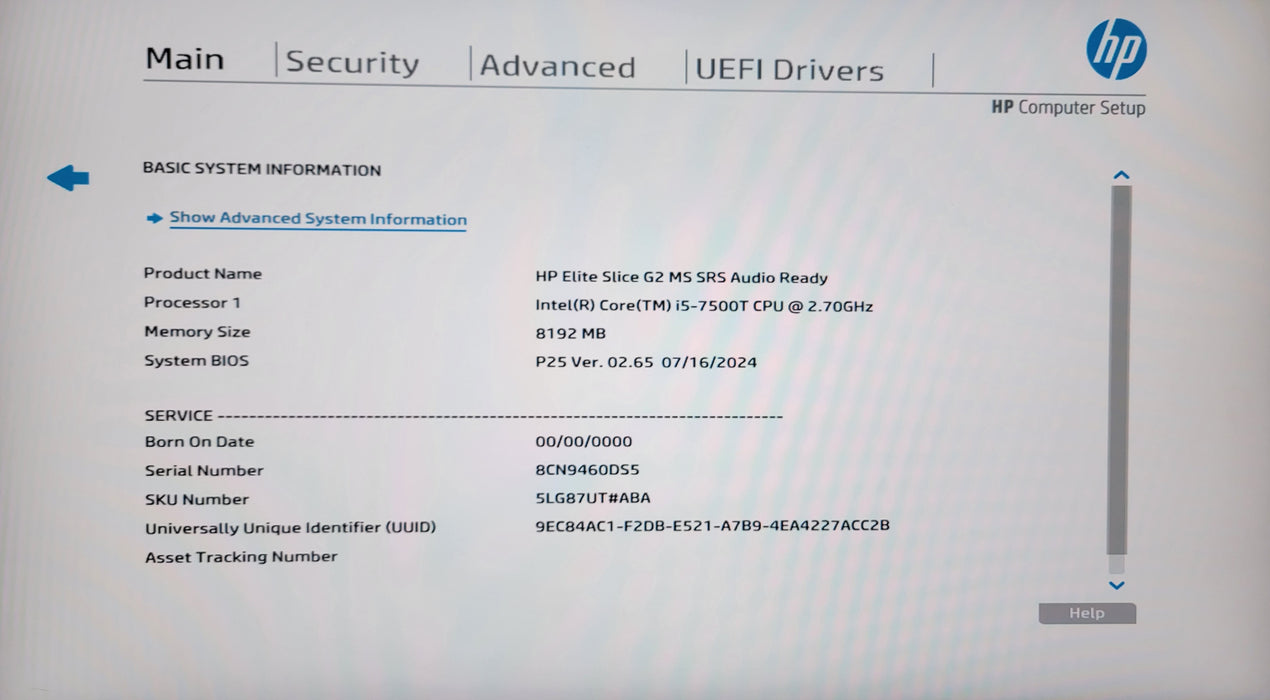 HP Elite Slice G2 USFF w/ HP Module Intel i5-7500T 8GB RAM No HDD/SSD/AC Adapter