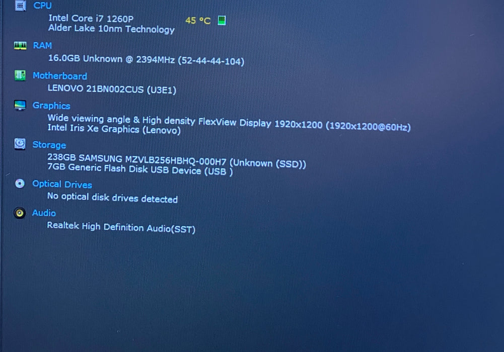 Lenovo ThinkPad X13 Gen 3 TOUCH Core i7-1260P 2.10GHz 16GB RAM 256GB SSD READ!