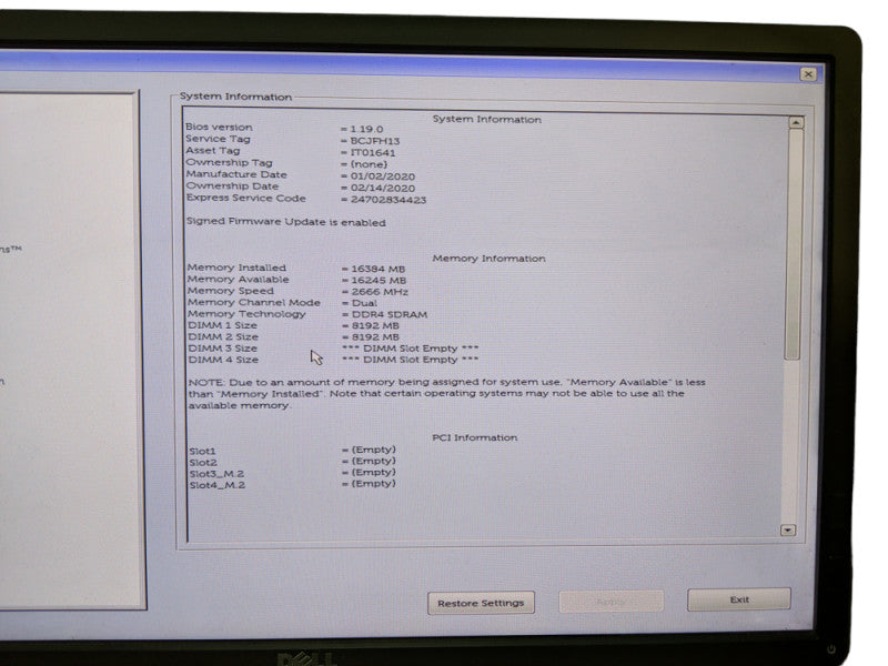 Dell Optiplex 7070 SFF Intel i5-9500 CPU @ 3.00GHz 16GB DDR4 RAM