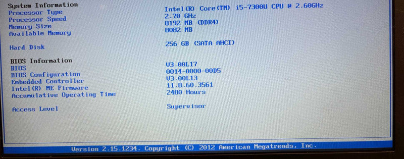 Panasonic ToughBook CF-54 i5-7300U 8GB 256SSD 2480Hrs. Missing Keys READ!