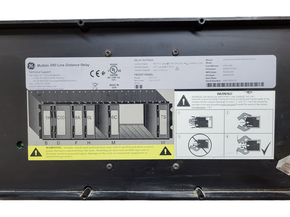 GE Multilin D60 Line Distance Relay READ