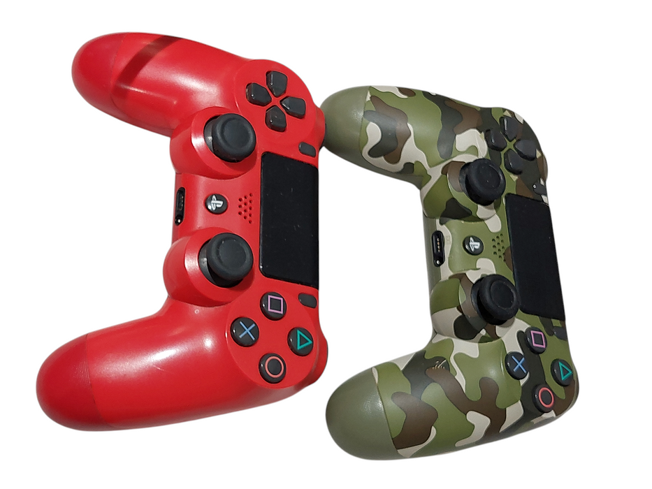 2- Sony Playstation 4 Controllers Camo Green & Red