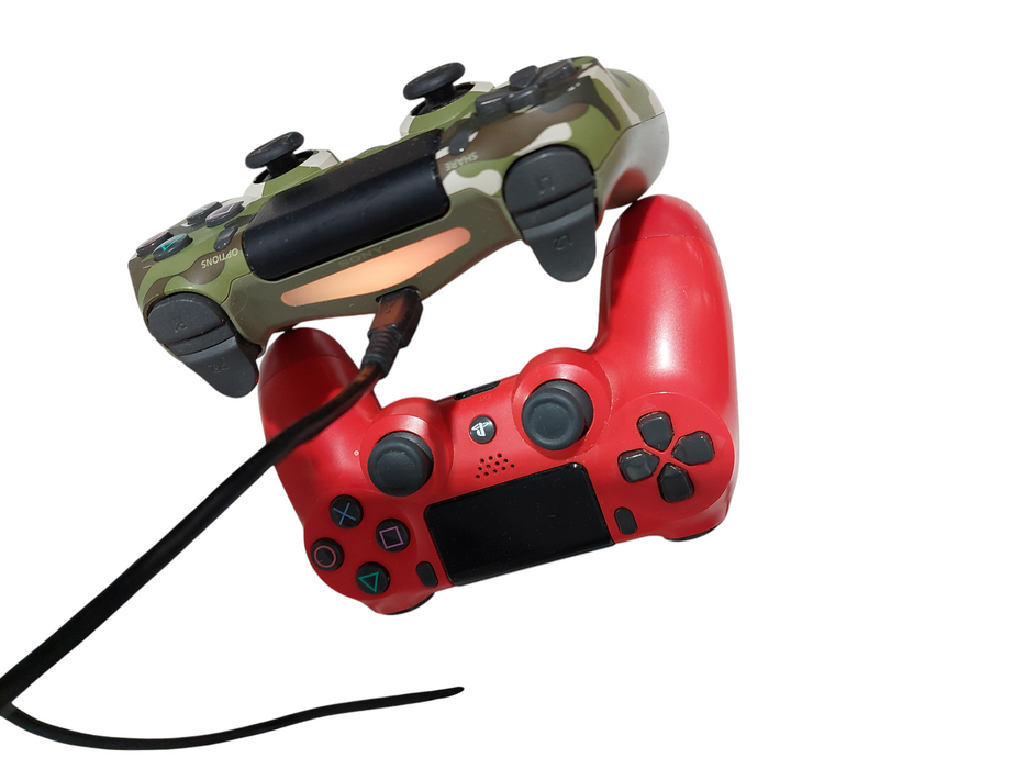 2- Sony Playstation 4 Controllers Camo Green & Red