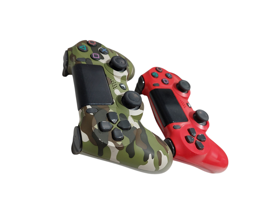 2- Sony Playstation 4 Controllers Camo Green & Red