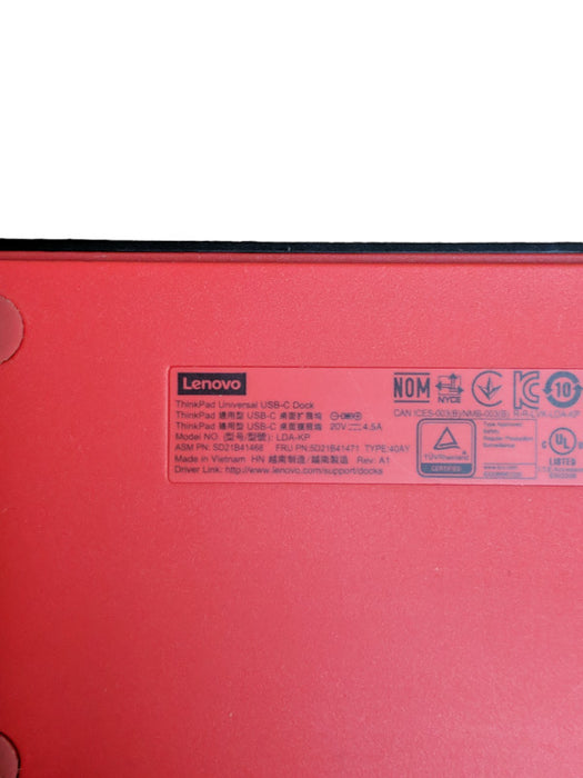 Lenovo ThinkPad USB-C Dock 5D21B41471 LDA-KP 40AY w/ Power Adapter  Q