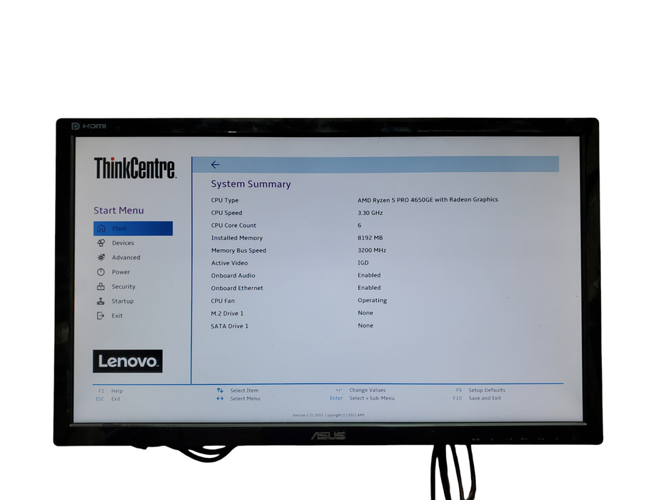 Lenovo ThinkCentre M75q Gen 2, Ryzen 5 PRO 4650GE, 8GB DDR4, No HDD/OS