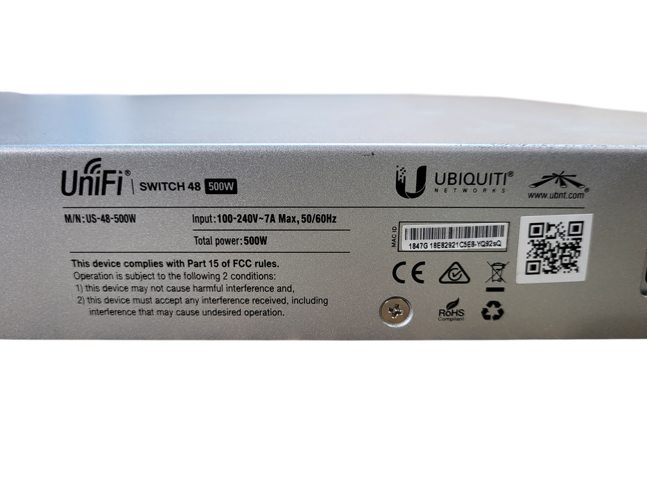 UniFi Networks UniFi (US-48) 48-Port Rack Mountable Switch READ