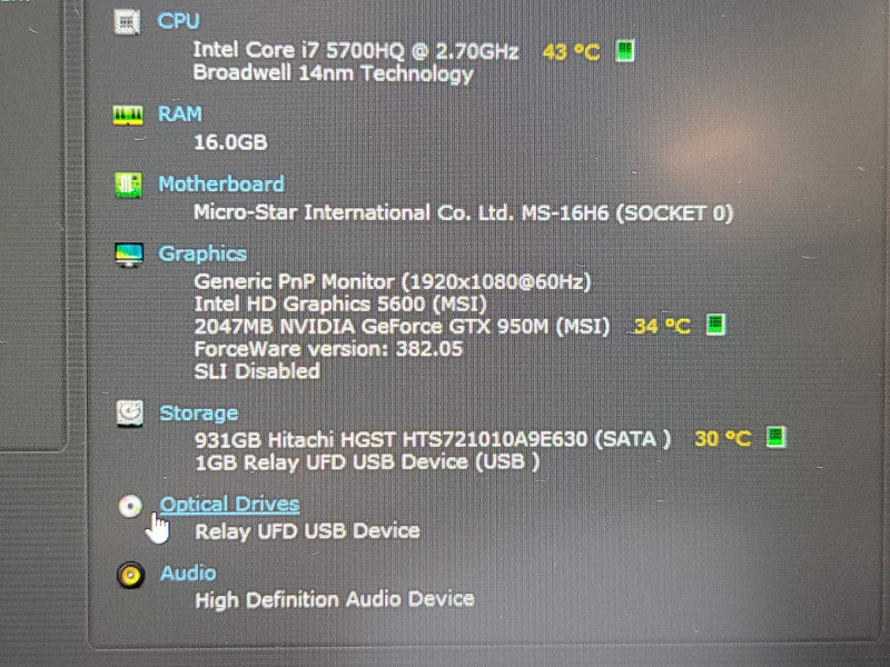 MSI PX60 2QD| i7-5700HQ| 16GB DDR3| GTX 960M| 1TB HDD  FOR PARTS Î² BudLap