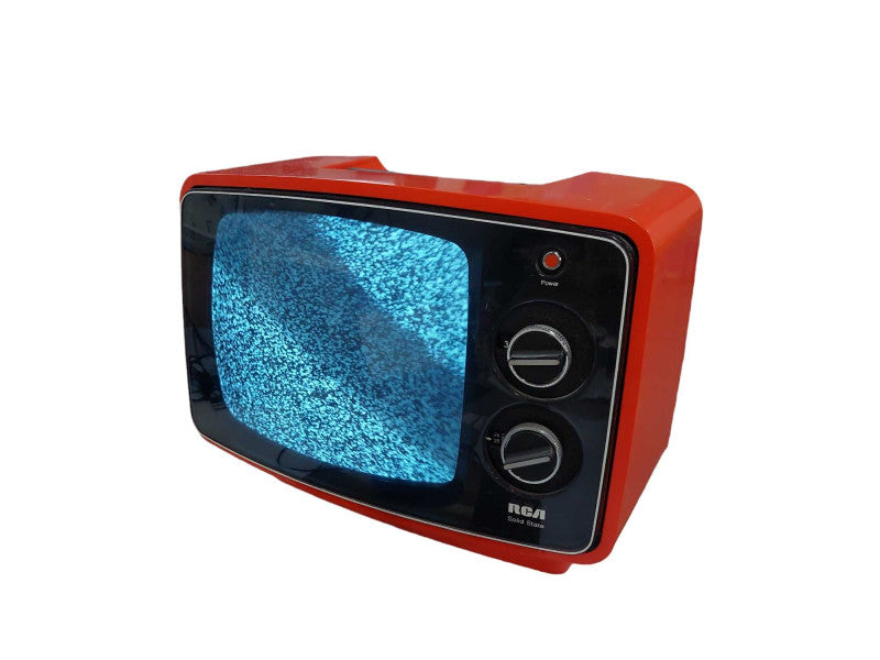 Vintage Red RCA 13\\"Solid State CRT TV 1976 Model: CA127A =