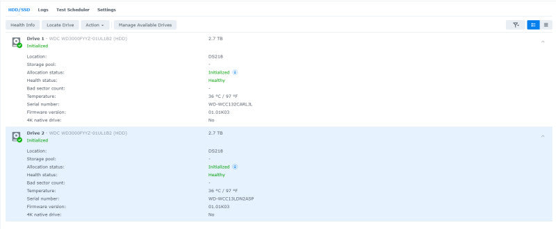 IOSAFE 218 POWER BY Synology DSM FIREPROOF/WATERPROO w/ 2x 3TB HDDs