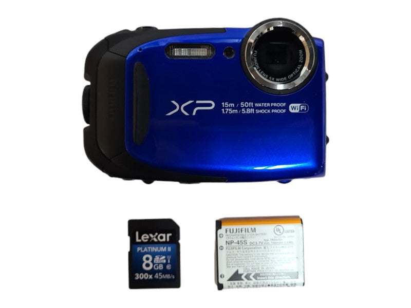 Fujifilm FinePix XP80 16.4MP Digital Camera, Blue w/ Battery & 8GB SD Card