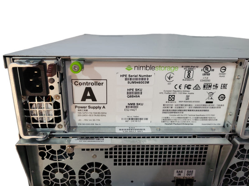 Nimble Storage HPE Q8B49A-24LFF ES2-H42T 4U Storage Hybrid Expansion Shelf - Q8B49A-24LFF !