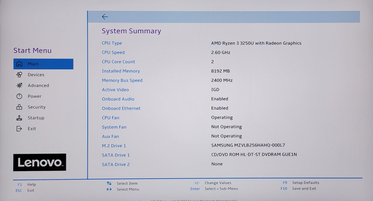 Lenovo IdeaCentre 3 w/ Ryzen 3 3250U, 8GB RAM, 256GB NVME, AC Adapter