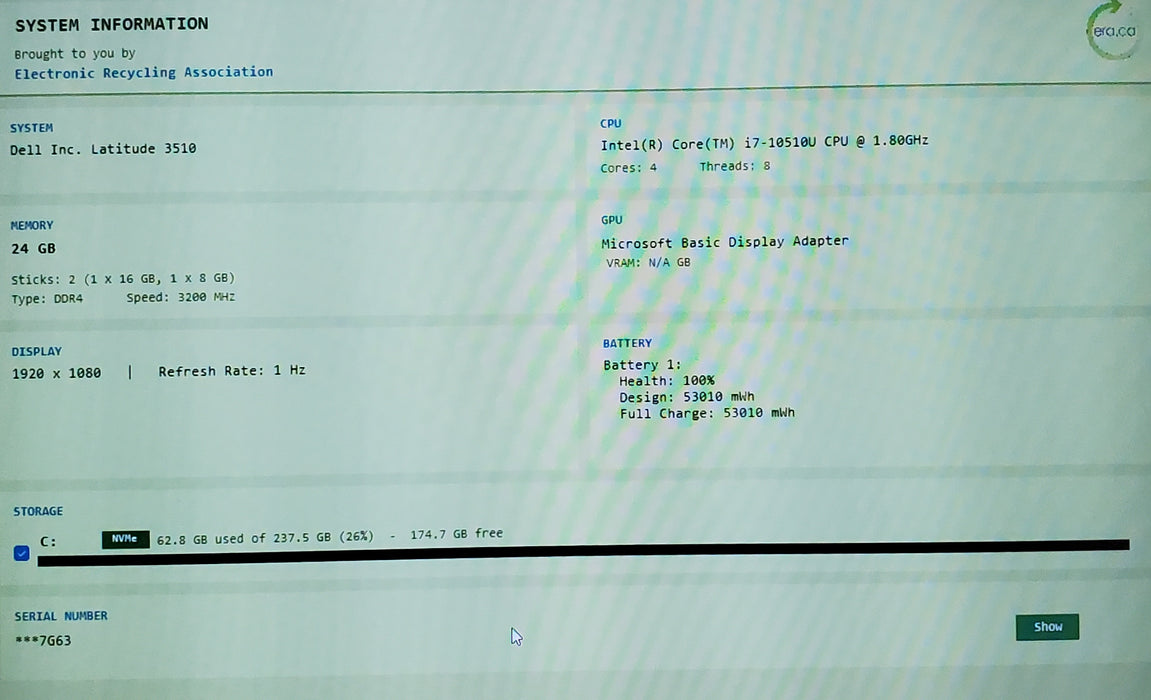 Dell Latitude 3510 i7-10510U 24GB RAM 256GB NVMe