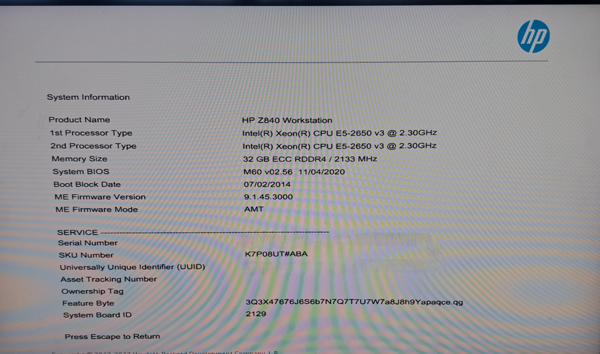 HP Z840 Workstation | 2x E5-2650 V3 | 32GB DDR4 | No HDD/GPU