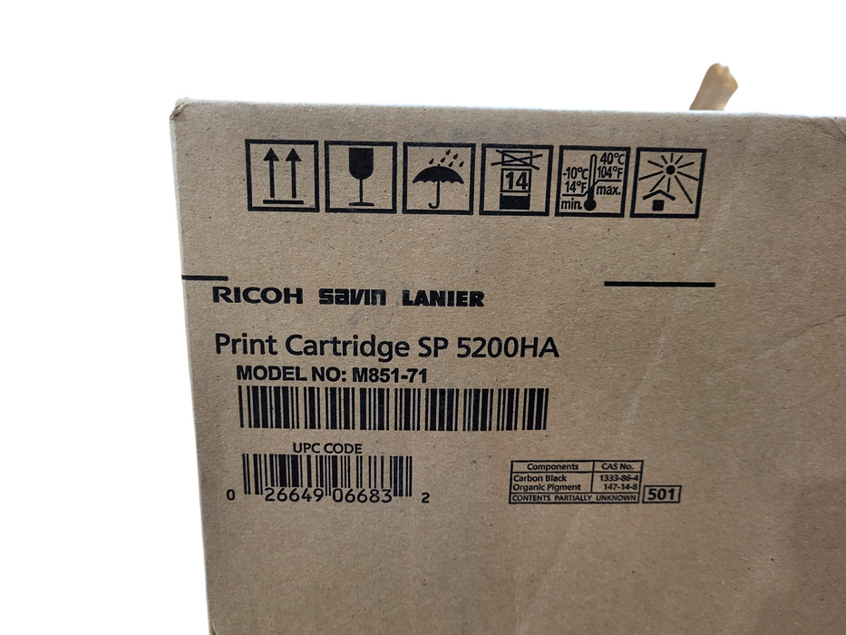 New Ricoh Savin Lanier SP 5200HA Black 406683 Print Cartridge Model M851–03