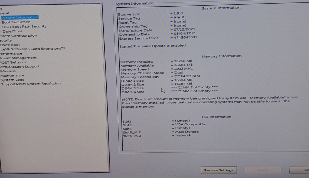 Dell G5 5000 | i7-10700KF | NVIDIA RTX 3060 | 32GB DDR4 | 256GB NVME