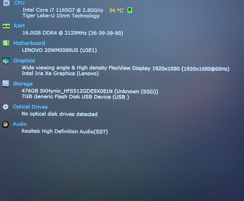 Lenovo ThinkPad T14s Gen 2 TOUCH Core i7-1165G7 2.80GHz 16GB RAM 512GB SSD READ!