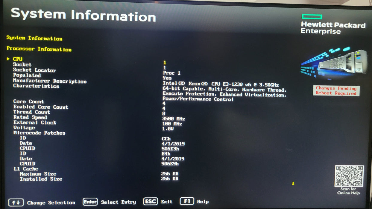 HPE ProLiant DL20 Gen9| 1x Xeon E3-1230 v6 @3.50GHz 16GB DDR4 | NO HDD