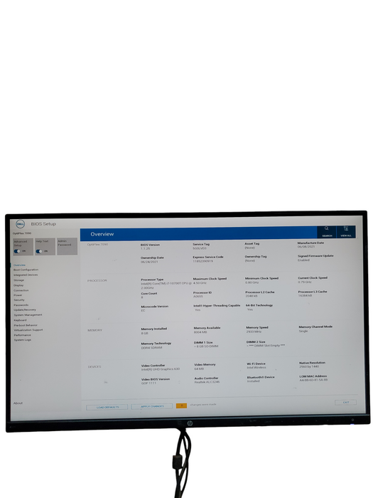 Dell OptiPlex USFF 7090 Micro i7-10700T @2.0GHz  8GB DDR4 NO-HDD/SSD