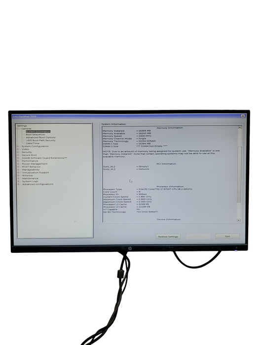 Dell OptiPlex 7070 Micro Core i7-9700T 2.00GHz 16GB RAM NO-HDD/SSD