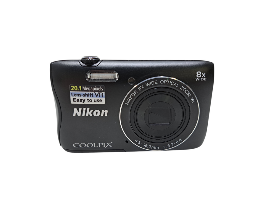 Nikon COOLPIX S3700 20.1MP Black Camera 8x Zoom Wi-Fi *No Battery READ*