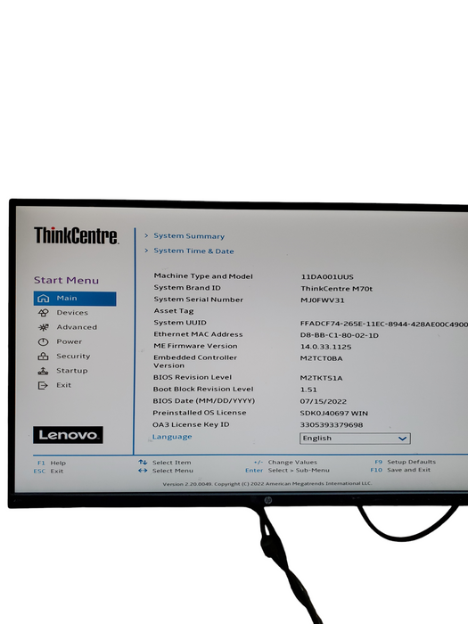Lenovo ThinkCentre M70t Tower i5-10400 8GB NO-HDD/SSD