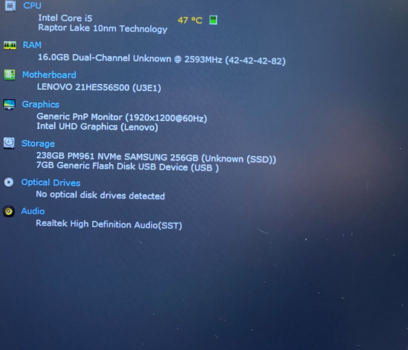 Lenovo ThinkPad T14 Gen 4 Intel Core i5-1345U 1.60GHz 16GB RAM 256GB SSD