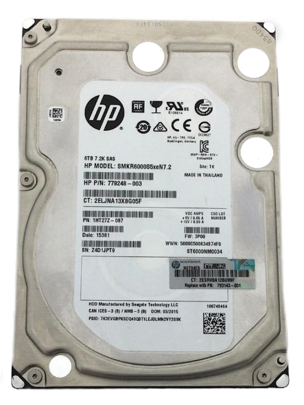 HPE MB006000GYDNL 6TB Sata 7.2K RPM 3.5" HDD