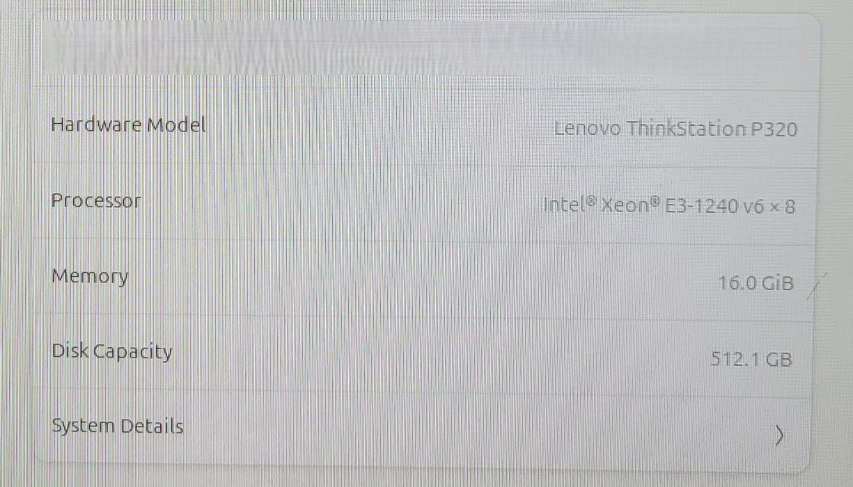 Lenovo ThinkStation P320 Xeon E3-1240 v6 16GB DDR4, P2000 GPU, 512GB M.2