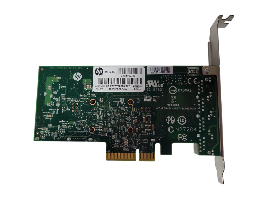 HP HPE 331T PCIe 1Gb 4-Port RJ45 1G Base-T NIC Adapter 649871-001 647592-001