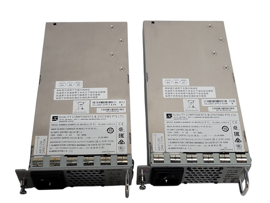 Lot of 2x Cisco DS-C48S-300AC Power Supplies for DS-C9148S-K switch