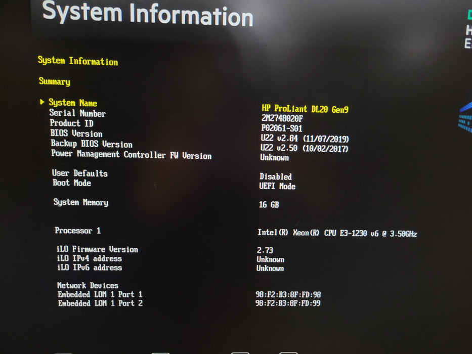 HP ProLiant DL20 Gen9 - Xeon E3-1230 v3 16GB DDR4 B140i 290W PSU
