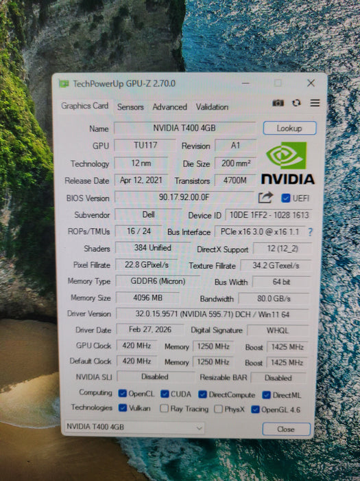 NVIDIA Quadro T400 4GB GDDR6 PCIe Graphics Card